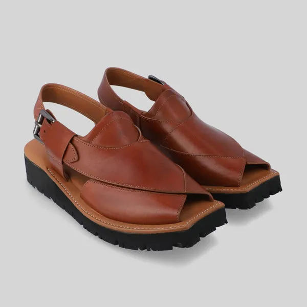 Mikaal C2R Mens Cowhide Rugged Leather Sandals Peshawari Chappal