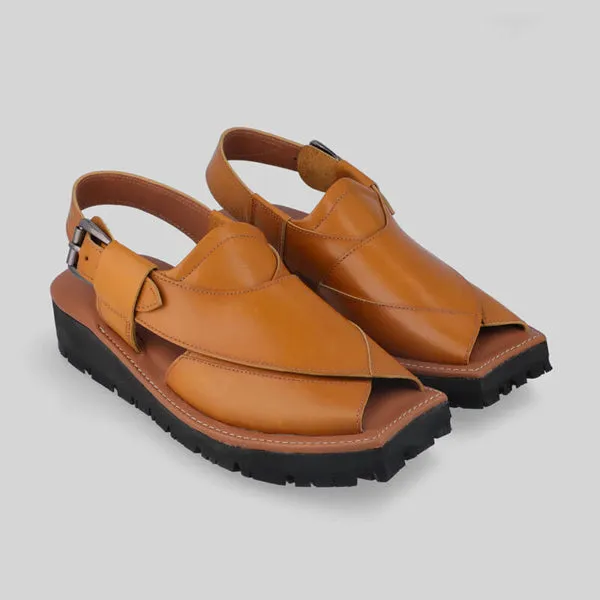 Mikaal C2R Mens Cowhide Rugged Leather Sandals Peshawari Chappal