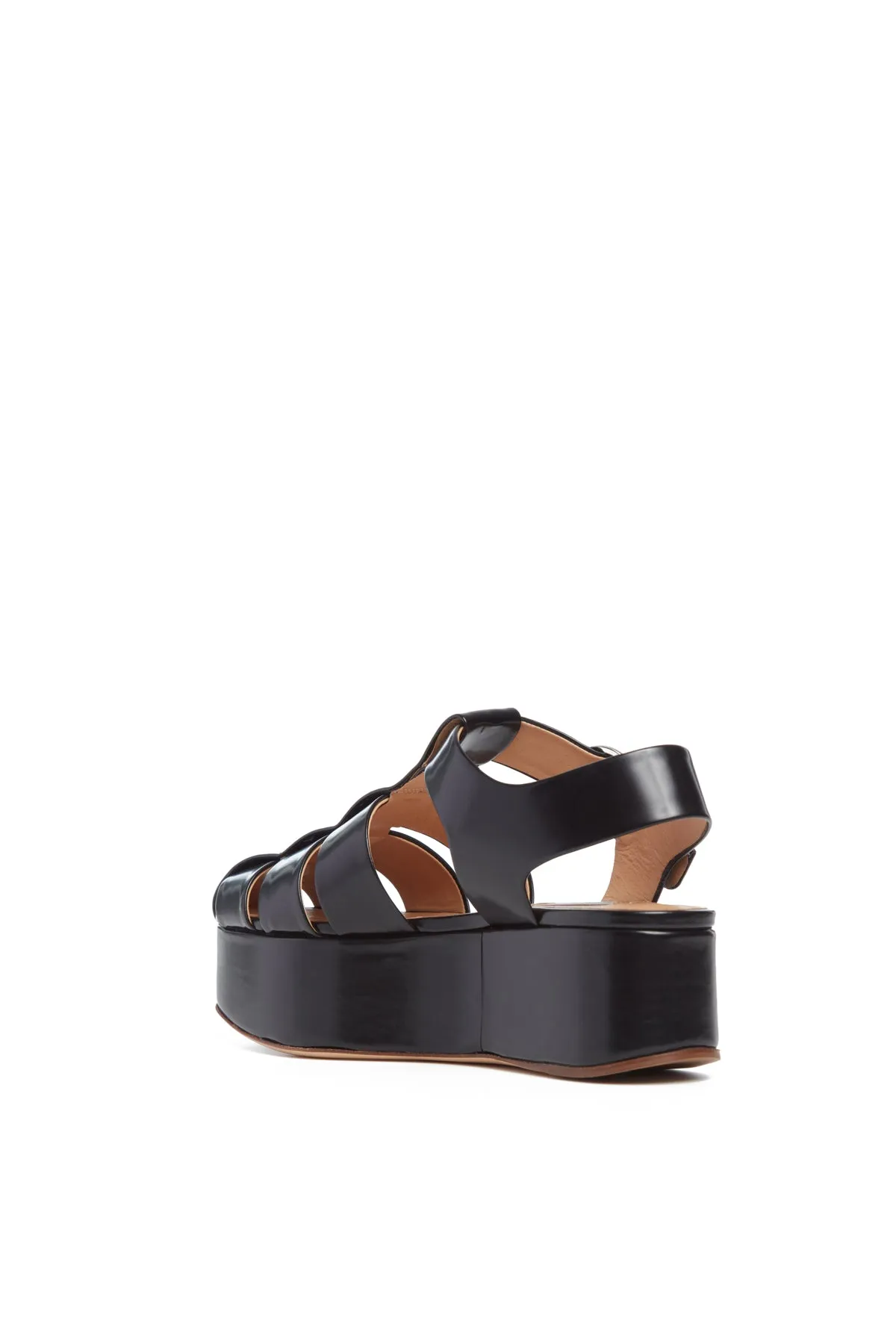 Mila Platform Sandal in Black Leather