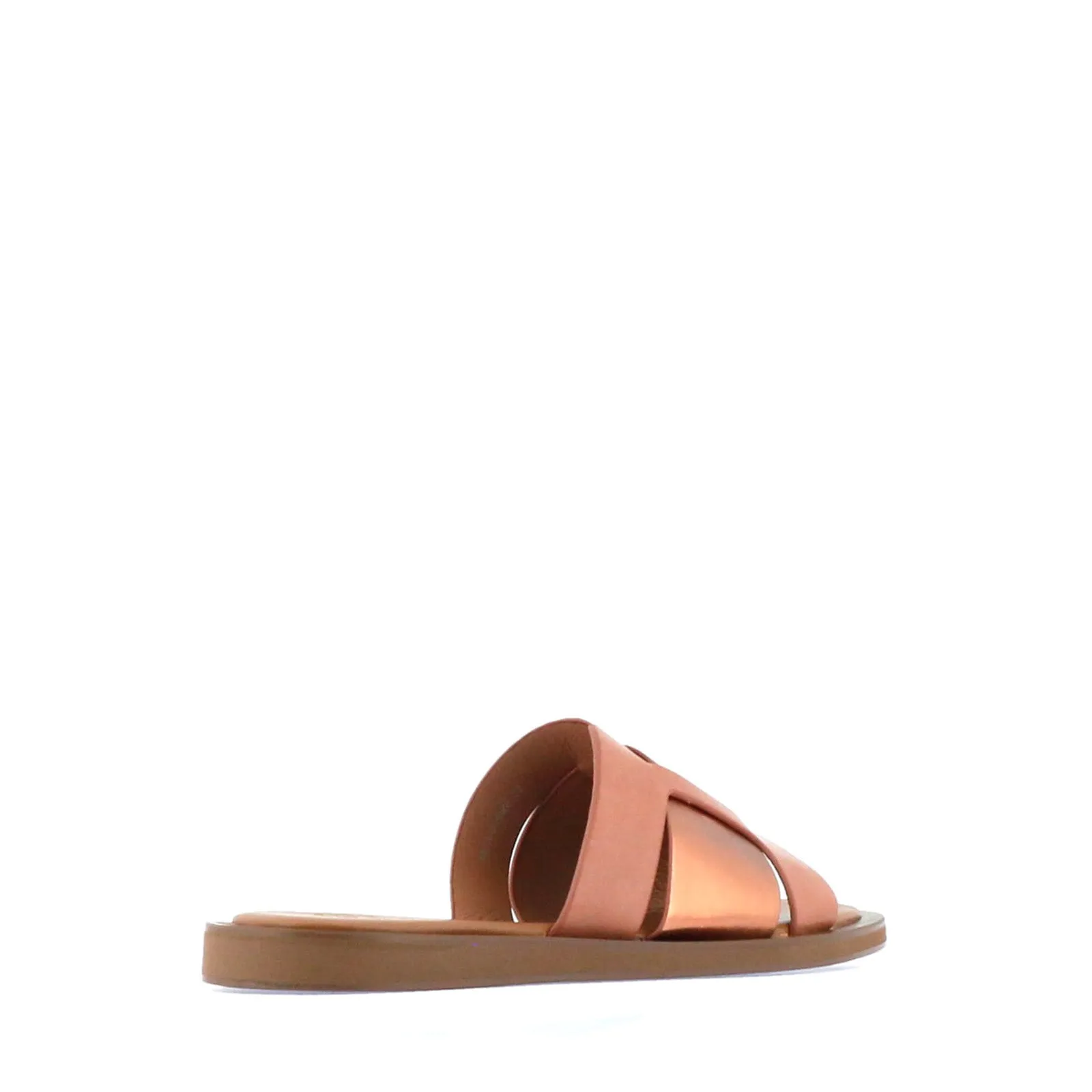 MISAKI LEATHER SLIDE SANDALS