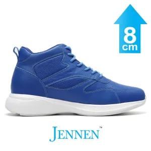 Mr. Pippen 8cm | 3.2 inches Cool Blue Leather Height Boost Sneakers