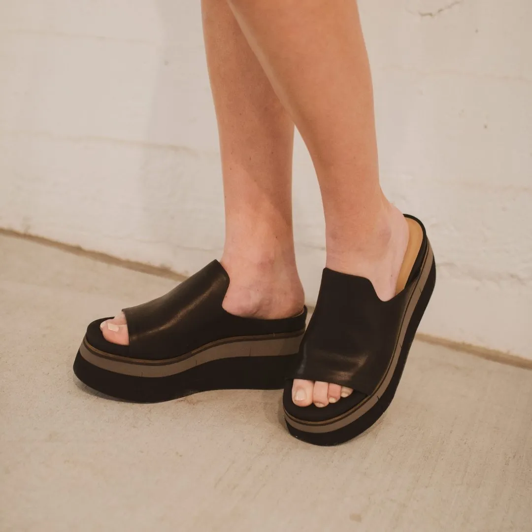 Naked Feet: Flow in Black Heeled Sandals