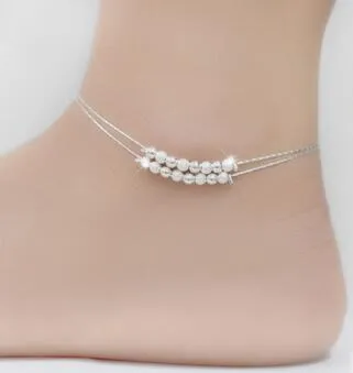 New Fashion Women Jewelry Anklets Star Charms Cute Personality Foot Chain Anklet Leaf Two Layers Ankle Decoration Beads SWXFS102