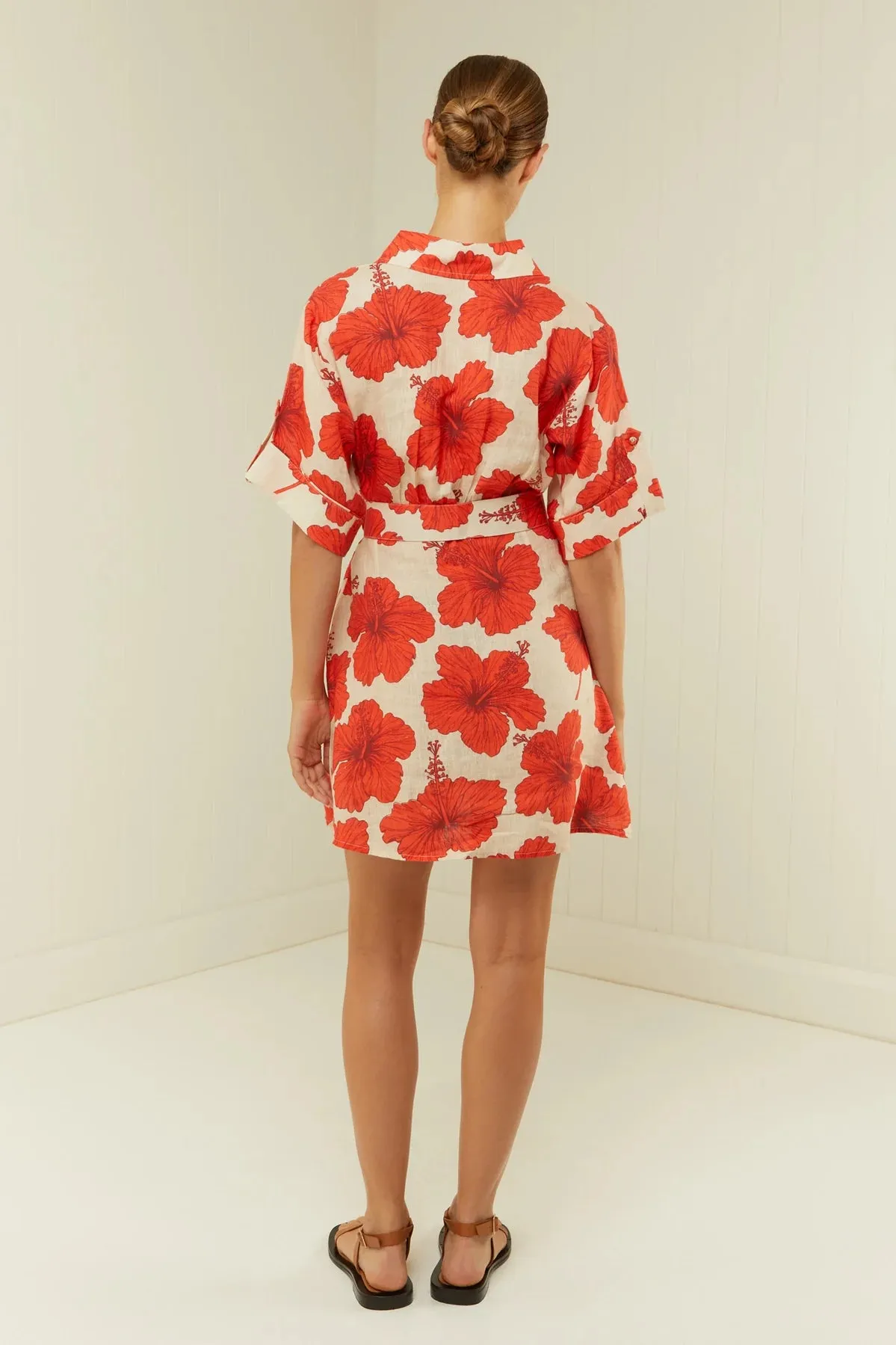 Palm Noosa - Camellia Dress - Red Hibiscus