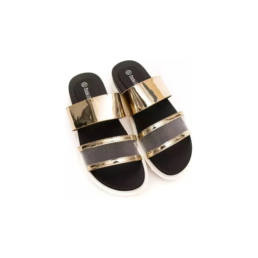 Péché Originel Gold Polyethylene Women Sandal