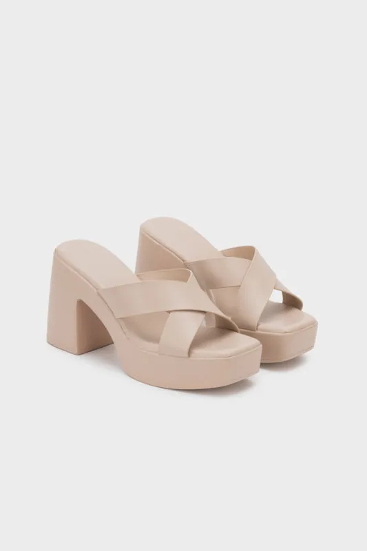 PLATFORM CHUNKY HEEL SLIDE