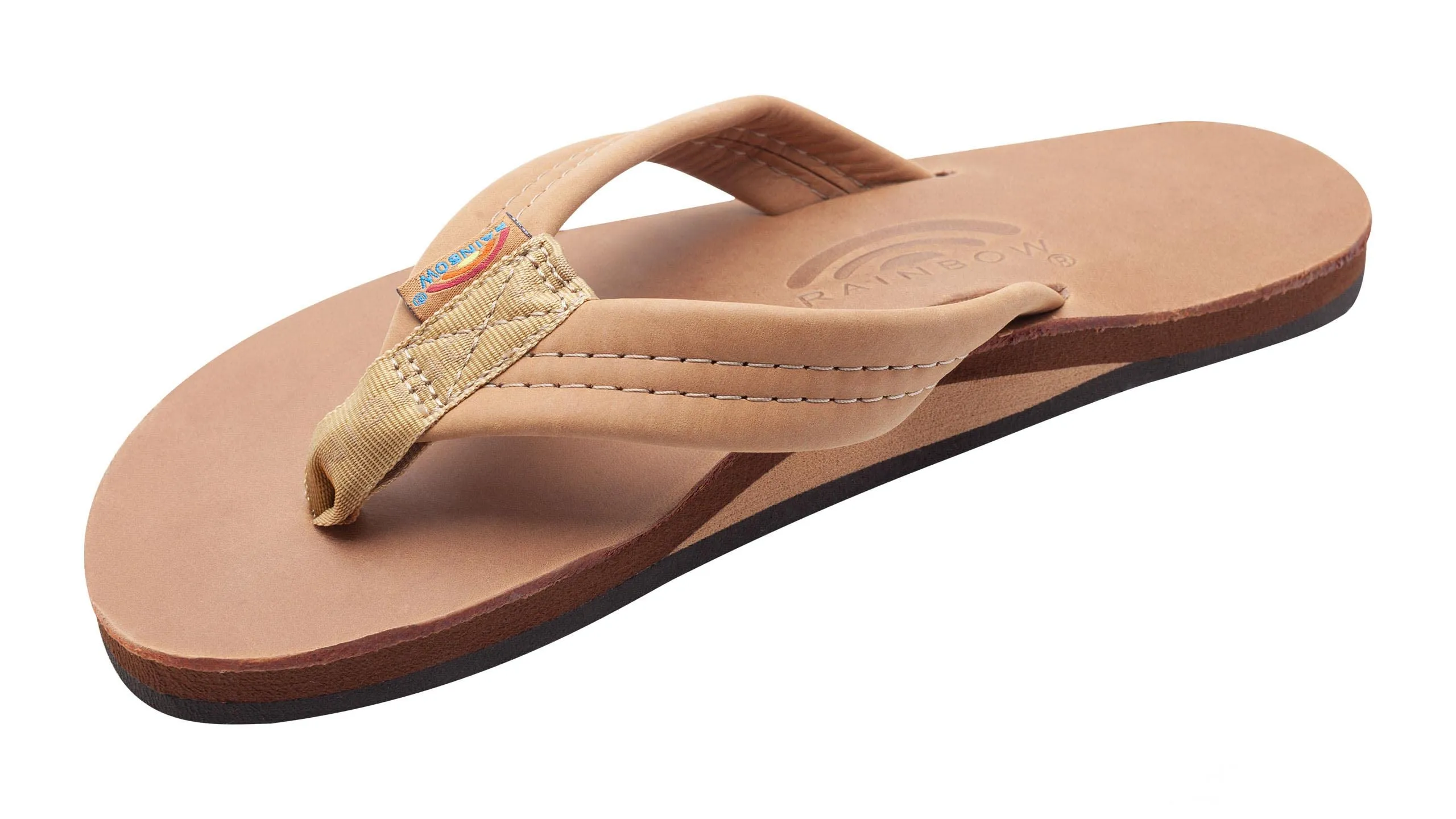 Rainbow Sandals Ladies Luxury Leather - Single Layer Arch Support, Buckskin