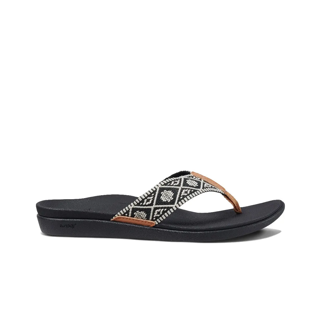 REEF Women's Ortho Woven Sandal - Black/White