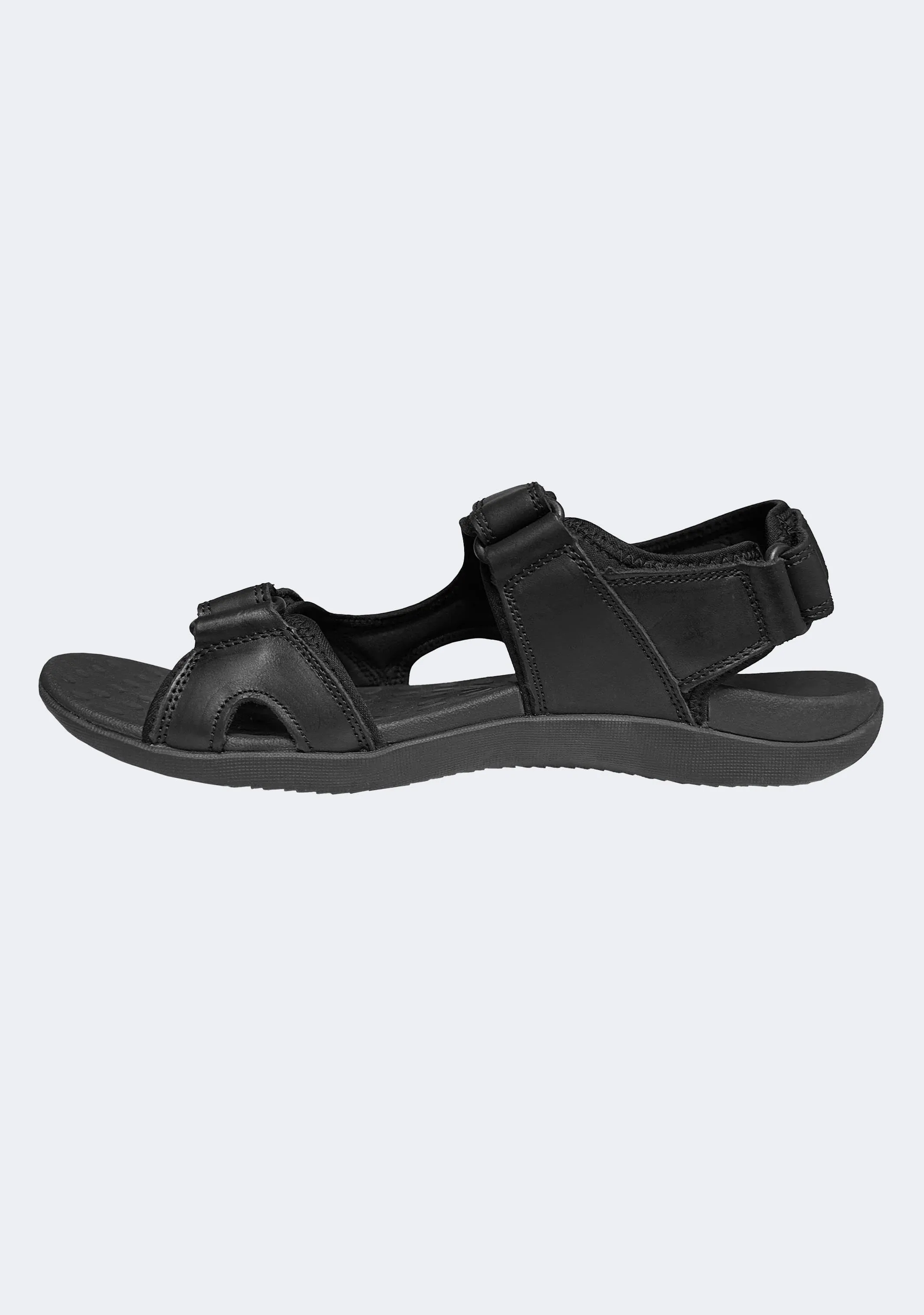 Scholl Men's Orthaheel Black Leather Back Strap Sandals