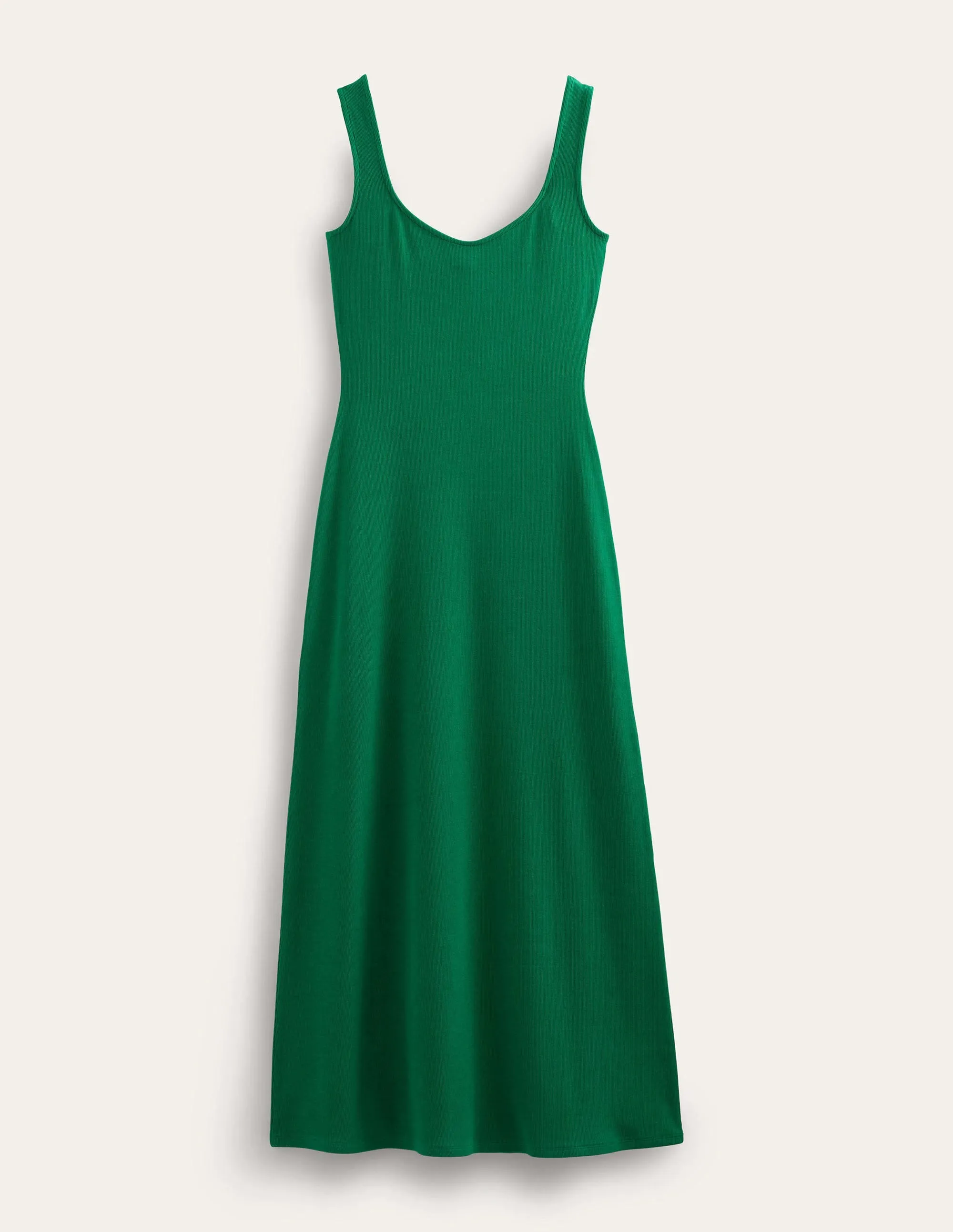 Strappy Rib Jersey Maxi Dress-Bright Emerald