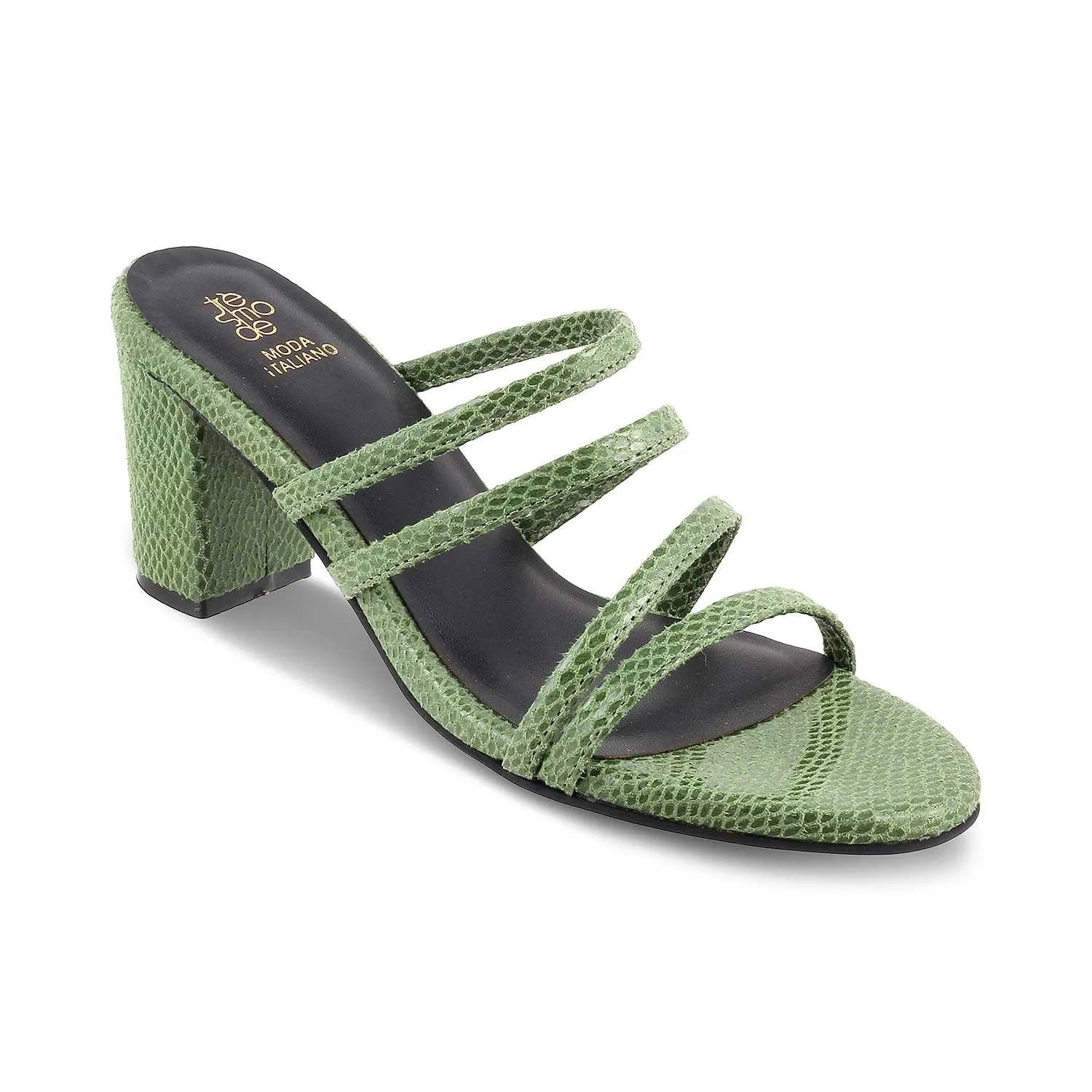 The Imulate Green Women's Dress Block Heel Sandals Tresmode