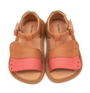 Tip Toey Joey Girl's Flitty Sandals, Amendoim/ Coral Matte