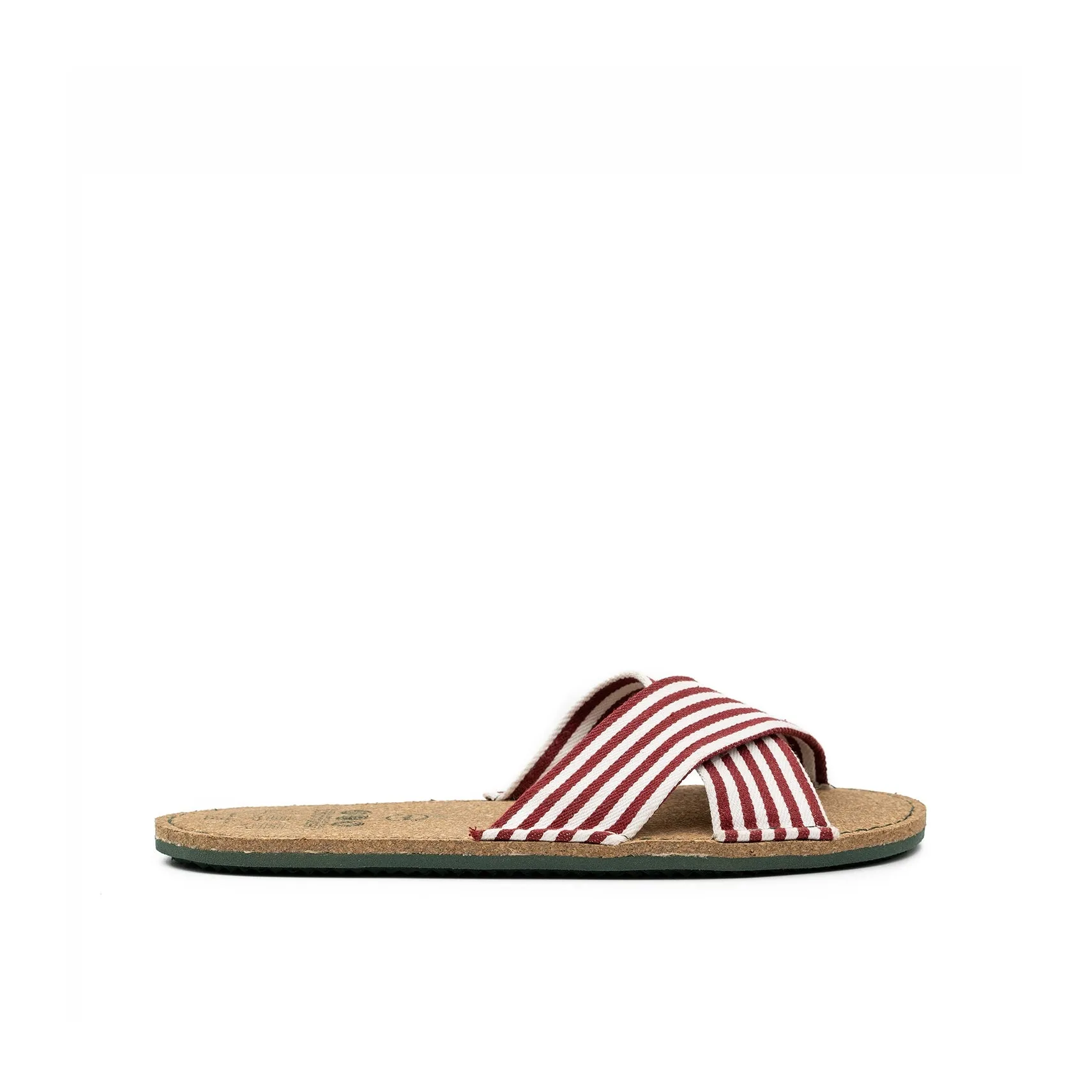 Vegan sandal white-bordeaux ALA015