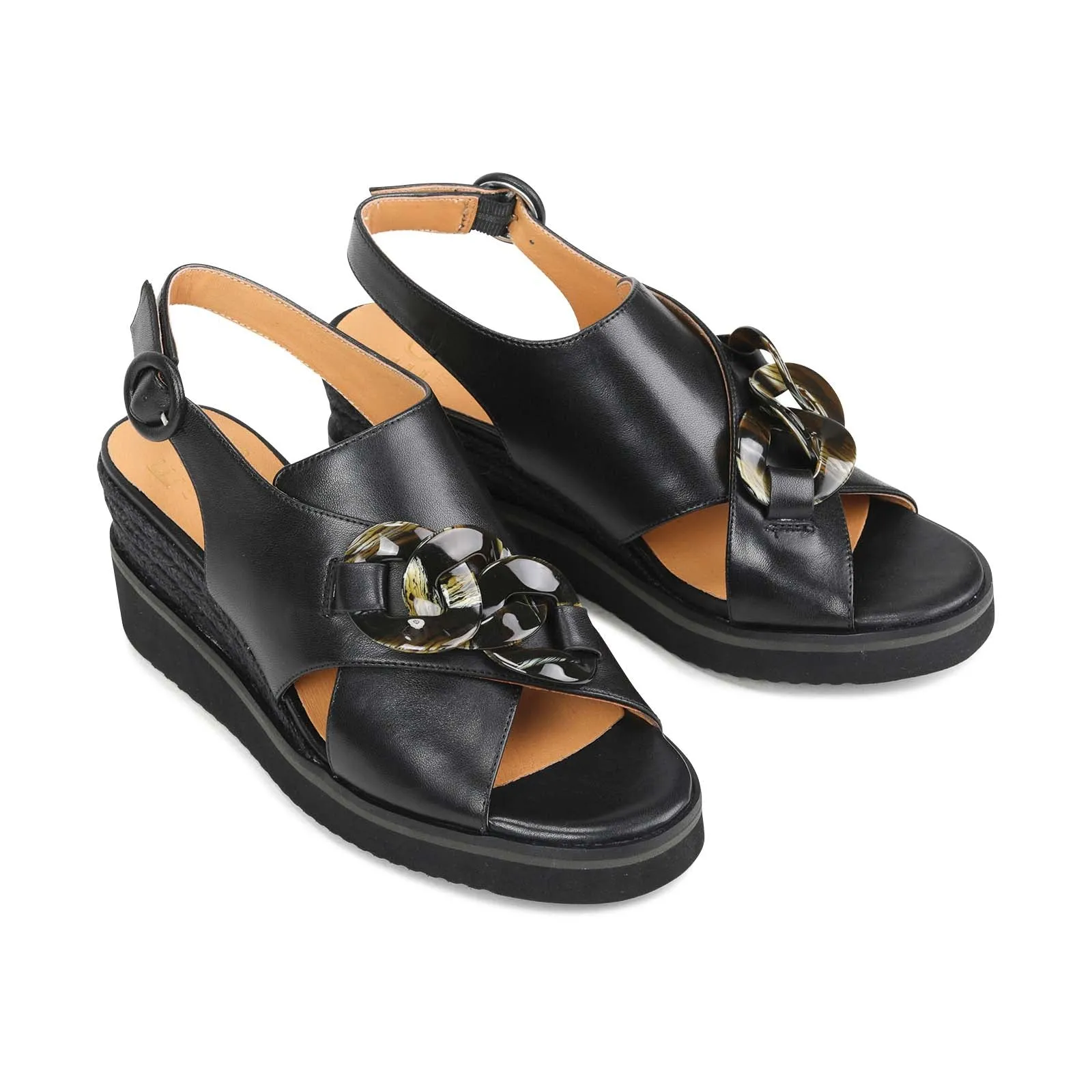 WAYFARER LEATHER WEDGE SANDALS