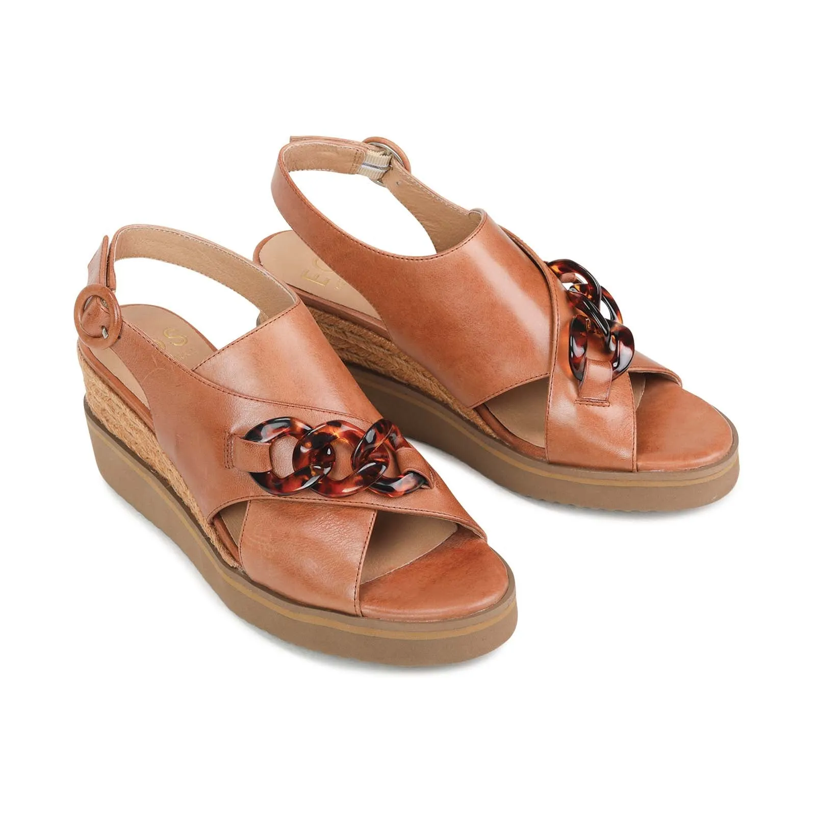 WAYFARER LEATHER WEDGE SANDALS