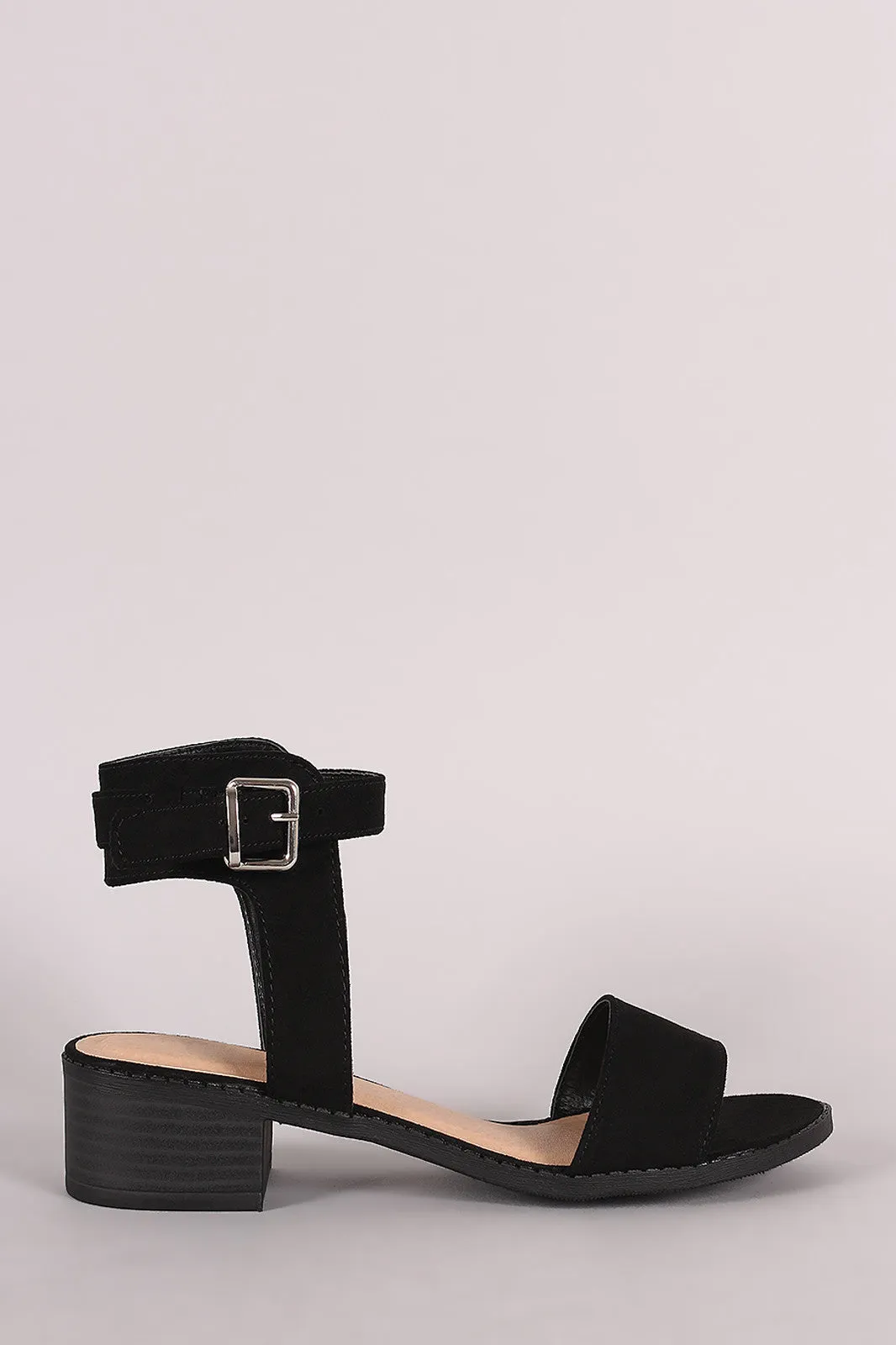 Wild Diva Lounge Suede Block Heel Sandal