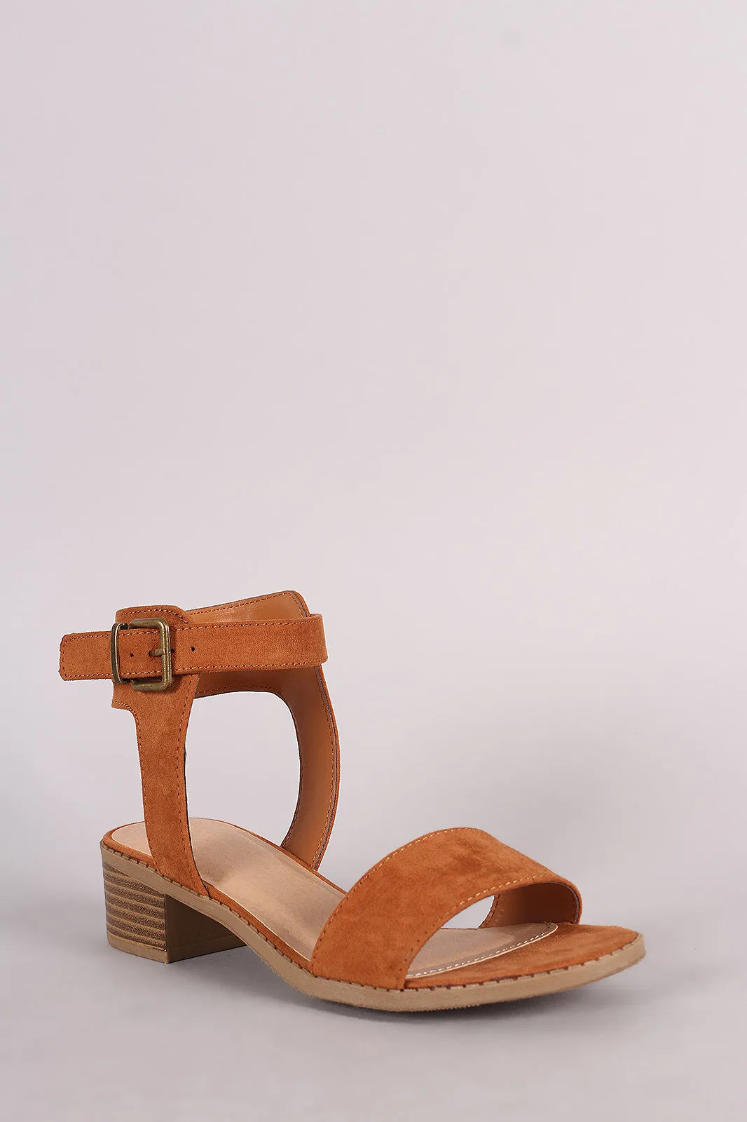 Wild Diva Lounge Suede Block Heel Sandal