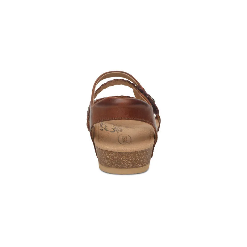 Women's Aetrex Jillian Braided Quarter Strap SC441 Color: Walnut