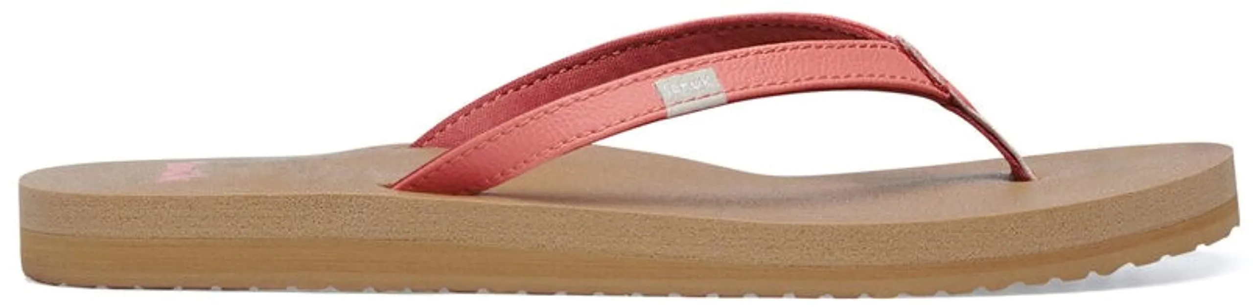 Women's Shoes Sanuk YOGA JOY Flip Flop Toe Post Sandals SWS10275 BURNT CORAL